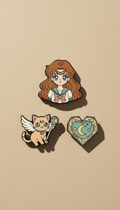 Retro anime enamel pin set