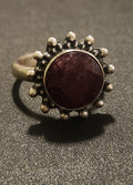 Ring sterling silver maroon